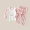 Conjunto de dos piezas de otoño para niños, de manga larga y pierna larga, transpirable y cómodo, disponible en tallas grandes, un atuendo de dos piezas para bebés