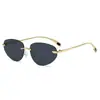 Nuevas Gafas de Sol Ovaladas Sin Marco, Gafas de Sol Retro de Gama Alta Europeas y Americanas, Gafas de Sol de Moda y Tendencia para Mujer con Protección UV