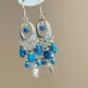 Brincos de Saia com Diamante Rosa Estilo Étnico de Nicho de Luxo Exótico Brincos Estilo Férias Brincos Femininos 2025 Novo