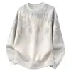 Sudadera nueva tie-dye degradado 2026 para hombre, top de manga larga con cuello redondo holgado de otoño, estilo trendy de Instagram, prenda exterior casual