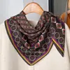 Estilo Étnico Gris Delgado Similar a la Seda Bufanda Cuadrada Pequeña de 70 Bufanda de Lino y Seda para Mujer Primavera y Otoño Hombro Caído Regalos para Madre