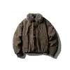 Roupas Vintage 2025 Inverno Novo Gola de Pele Águia da Montanha Jaqueta Curta de Algodão Masculina Retro Americano Casaco de Algodão Quente