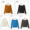 Nuevo Top Térmico de Color Sólido con Forro Polar Acolchado Cuadrado Ajustado Capa Base para Clima Frío Otoño e Invierno