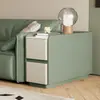 Nuevo Gabinete Lateral de Sofá de Madera Maciza de Color Crema de Pie, Mesa Lateral Pequeña para Sala de Estar, Gabinete de Esquina de Lujo Ligero, Mesa de Esquina, Mesa de Café