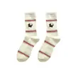 Calcetines Blancos para Mujer, Primavera y Otoño, Estilo Ins de Moda, Calcetines de Algodón Puro hasta la Pantorrilla, Calcetines Largos Rayados de Perro Estilo Japonés, Calcetines de Algodón Puro de Otoño para Mujer