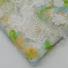 Tecido Bordado com Bordado de Renda Mancha Multicor Vestido Hanfu Bordado a Laser Tecido Bordado