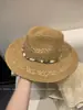 Sombrero de vaquero western de paja estilo étnico para mujer, sombrero de paja de ala ancha para viajes de verano en Xinjiang, sombrero jazz con protección solar