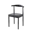 Silla de Comedor Nórdica Moderna Minimalista Silla de Comedor para Sala de Estar Taburete de Ocio para Escritorio con Respaldo Imitación Madera Maciza Arte de Hierro Silla Cuerno