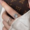Anillo de piedra de grieta de hielo Aurora azul hielo para mujer, nicho ligero, lujo, simple, apertura avanzada, anillo ajustable, nuevo estilo
