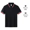 Polos de Manga Corta para Hombre, Absorbentes de Sudor, Transpirables, Cuello Rayado, Ropa de Trabajo Personalizada con Impresión de Logo, Ropa de Trabajo Corporativa, Al por Mayor en Stock
