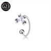 F136 Titânio Flor Borboleta Lua Diamante Bola de Aço Bola de Aço Piercing de Lábio Material G23 Joias para Piercing Atacado Transfronteiriço