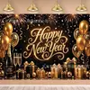 Banner de Fondo Feliz Año Nuevo 2027, Fondo Decorativo para Fiesta de Nochevieja, Fondo Temático de Globos y Fuegos Artificiales