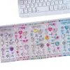 Adesivos de Diamante para Crianças Maquiagem de Sobrancelha para Meninas Coração Estéreo Adesivos de Cristal Coloridos Gema Pérola Rosto Borboleta