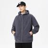 Outono e Inverno novo pesado polar lã quente cardigan suéter com capuz moda jovem all-combinando casaco de cor sólida roupas masculinas