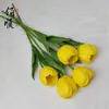 Flor de Tulipa Artificial Haste Única Flor Artificial Uso Comercial Sala de Estar Decoração com Planta Verde Adereço de Mesa
