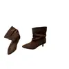 Primer Encuentro Botines de Gamuza Versátiles Estilo Nuevo 2026 para Mujer Botas Vaqueras de Moda