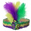 Accesorios de Carnaval Mardi Gras Brasileño Artículos Pequeños Diadema de Plumas y Lentejuelas Tocado Aro para la Cabeza Amazon Transfronterizo