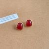 Pendientes de lujo ligeros, retro, rojos, encantadores, para mujer, estilo francés, elegantes pendientes de perlas, pendientes de moda de estilo Hong Kong de alta calidad, al por mayor