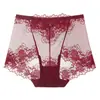 Ropa interior nueva para mujer de encaje sexy sin costuras de cintura media-alta talla grande hueca bragas para mujer transpirables y cómodas fabricantes