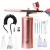 Dispositivo de Injeção de Oxigênio Hidratante de Beleza Elétrico, Aerógrafo para Esmalte, Pistola de Spray para Gradiente de Nail Art, Pistola de Spray para Confeitaria, Caneta de Spray Colorida para Miniaturas