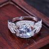 Desejo Anel de Princesa Europeu e Americano Mais Vendido com Diamante Simulado Folhas Noivado Aliança de Casamento Joias Atacado