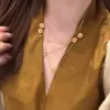 Estilo Medieval Dorado Elegante Gama Alta Margarita Pequeña Multicapa Collar Largo para Mujer Nuevo Accesible Lujo Cadena para Clavícula