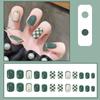 X052 Adesivo para Unha Postiça Removível Usável Adesivo de Nail Art Tabuleiro de Xadrez Verde Adesivo de Nail Art à Prova d'Água Verão Curto