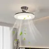Lámpara de araña con ventilador para sala de estar y dormitorio, decoración del hogar moderna minimalista, lámpara de araña pequeña de alta gama estilo crema con luz de ventilador integrada