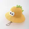 Sombrero de Paja con Protección Solar de Dibujos Animados para Hombres y Mujeres, Sombrero de Viaje Transpirable con Ala Ancha, Sombrero Infantil, Sombrero de Pescador Delgado de Verano para Bebé