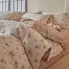 Nuevo Juego de Cama de Cuatro Piezas 2025 de Lino Puro de Alto Peso y Algodón Lavado Estilo Retro Textura de Lino Ropa de Cama