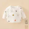 Camiseta acolchada de algodón de grado A para bebé, de manga larga, gruesa y cálida, estilo monje, ropa para recién nacidos de otoño e invierno