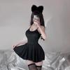Novo Pure Sexy Ice Silk Sling Nightdress Sexy Underwear Hip Temptation Dead Water Uniform Set 1019