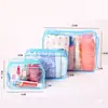 Saco de embalagem para suprimentos de gel de banho de PVC bolsa de mão transparente para shampoo bolsa de acabamento cosmético saco com zíper de plástico