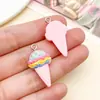 Conos de Helado Artificiales de Seis Resinas Transfronterizos con Colgantes de Ojo de Oveja Cadena de Teléfono Móvil DIY Llavero Accesorios de Joyería