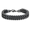 Pulsera Europea y Americana Nueva Amazon Aliexpress Popular Acero de Titanio Doble Fila Malla Delantera y Trasera Acero Inoxidable