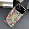 Funda de teléfono de calavera con flor silvestre bordada en 3D para iPhone 18 Pro Max, funda protectora temática de Halloween, Apple 16 Pro Max, a prueba de caídas