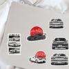 Juego de 50 hojas de pegatinas de grafiti japonés para coches modificados JDM, pegatinas de coches de carreras, pegatinas adhesivas impermeables para equipaje