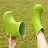 Botas de Lluvia Transfronterizas para Mujer para el Trayecto, Botas de Lluvia Impermeables, Cubrezapatos de Moda de Media Caña, Zapatos de Goma Resistentes al Desgaste con Suela Blanda Antideslizante para Mujer