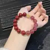 Cristal Natural Cristal de Fresa Nicho de Gama Alta Versátil Nuevo Estilo Chino Pulsera de Cristal de Fresa Natural Pulsera como Regalo para Mejores Amigas