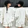 Ropa para Niños Niñas Otoño Invierno Más Terciopelo Nuevo Estilo Gato Asomándose Tendencia Fresco Ropa para Niños Deportiva Versátil Sudadera Niños Medianos y Grandes Top Tendencia