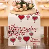 Amazon Novo Caminho de Mesa Dia dos Namorados Linho Toalha de Mesa Estampada Decoração de Casa Sofá Festa Decoração de Atmosfera Festiva