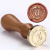 Guirnalda Letra Sello Individual 26 Sellos de Cera Ingleses con Mango de Palo de Rosa Juego de Cabezales de Sello Venta al por Mayor
