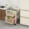 Estante de almacenamiento de cocina extraíble para gabinete debajo del fregadero, canasta de cajón ultraprofunda para especias, estante de almacenamiento en capas para lavabo