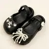Zapatos de PrincesaSandalias de verano para niña estilo ballet, punta cerrada, antideslizantes, suela suave, estilo padre-hijo para exteriores para niñas