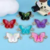 Colgante de Mariposa Estéreo Creativo Personalizado Transfronterizo Materiales para Accesorios DIY Aleación de Goteo de Aceite Pulsera Collar Venta Directa de Fábrica