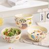 Tazón de Cerámica Color Bajo Esmalte de Dibujos Animados Xiaoxin de Aspecto Atractivo Tazón Especial para Arroz de Hogar Tazón para Ensalada Tazón para Niños Vajilla de Cerámica