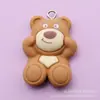Fofo Urso Cor de Chá de Leite Série Comida e Brincadeira Sorvete Bolsa Mickey Brincos Chaveiro Pingente joias DIY Acessórios