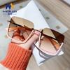 Gafas de Sol Retro Marrones de Media Montura Personalizadas para Mujer 2026 Nuevas Tendencia Estilo Coreano Gafas de Sol de Alta Gama Sin Gafas de Maquillaje para Hombre