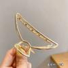 Aleación de metal brillante pinza de tiburón de agarre medio cruzado pinza para el cabello de media coleta sentido de alta gama adorno para la cabeza parte posterior de la cabeza pinza para el cabello estilo coreano