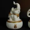 Fruta de Marfim Sintético com Escultura Dourada, Artesanato de Elefante Atrai-Fortuna, Decoração de Carro, Sala de Estar em Casa, Hall de Entrada, Decoração de Mesa